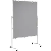 MAUL Moderationstafel Pro, B 1200 x H 1500 mm, Textil/Textil, grau