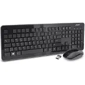 InLine Design Desktop, Tast.-Maus Set, USB 2,4GHz, max. 1600dpi, schwarz, Volle Größe (100%), Kabellos, RF Wireless, QWERTZ, Schwarz, Maus enthalten