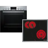 Bosch HEB513BS3 + NKN645GA2E, Keramik, 4 Zone(n), Glaskeramik, Schwarz, Berührung, 58,3 cm