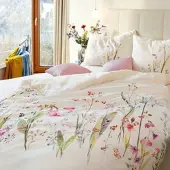 Hefel TencelTM Lyocell Bettwäsche Trend Fleur 200x200 cm + 2x 80x80 cm - weiß