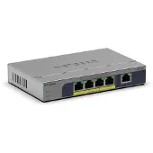 Netgear GS105P, Unmanaged, Gigabit Ethernet (10/100/1000), Vollduplex, Power over Ethernet (PoE), Desktop-/Wandmontage