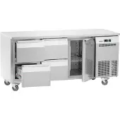 Bartscher Kühltisch Easy S4T1-1501, mit Schubladen und Flügeltür, fahrbar
