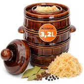 Kadax Steinzeugfass zum Einlegen von Kohl 3,2 l