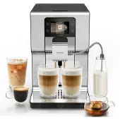 Krups EA879E, Espressomaschine, 2,5 l, Kaffeebohnen, Eingebautes Mahlwerk, 1550 W, Metallisch, Silber, Schwarz