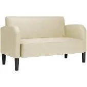 vidaXL Zweisitzer-Sofa Creme 110 cm Kunstleder