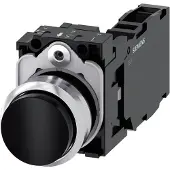 Siemens Drucktaster 1f sw rnd Ř22mm 1S 1Ö 1W 3SU1150-0BB10-1FA0