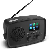 Medion Internetradio mit DAB+ LIFE IRE-1 (WLAN, DAB Plus UKW Radio, Bluetooth, EQ, Tropfwasserschutz, Teleskopantenne, Spotify Connect, Wecker Schlummerfunktion, Einstellbarer Display-Dimmer) schwarz
