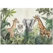 WALLARENA FOTOTAPETE Kinderzimmer Dschungel Tiere 400x280