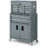 HBM Werkzeugwagen mit Schrankaufsatz, grau, Modell 2