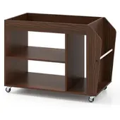Costway Beistelltisch 3 Ebenen Nachttisch Nachtschrank Holz mit Rollen