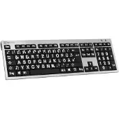Logickeyboard XL-Print White on Black DE (PC/Slim)