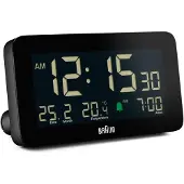 Braun BC10B Digitaler Quarzwecker mit präzisem Quarzwerk, viereckig, schwarz