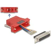 DeLOCK Assembly Kit - Serieller Adapter - DB-25 (W) schraubbar zu RJ-12 (6-polig) (W) - einzeln zuweisbare serielle Schnittstelle - Rot