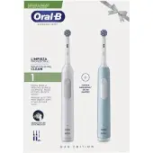 Oral-B Pro 1 Duo White & Blue, Erwachsener, Polieren, Sensibel, Whitening, Blau, Weiß, Blau, Weiß, Rund, Akku