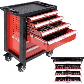 YATO YT-5530, Stahl, Schwarz, Rot, 6 Schublade(n), Kugellager-Teleskopschienen, 25 kg, 35 kg