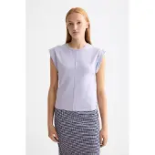 Scotch & Soda Fitted Rolled-up Sleeve T-shirt Languid Lavender Größe: XL | Hemden Outlet | Damen