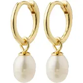 Pilgrim - BERTHE Pearl Hoop Earrings - Gold-Plated - 20 mm