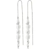 Pilgrim - BERTHE Pearl Chain Earrings - Silver-Plated - 70 mm