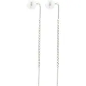 Pilgrim - ELBA Long Chain Pearl Earrings - Silver Plated - 5 mm