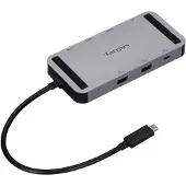 Targus DOCK429GL, Kabelgebunden, USB4, 140 W, 10,100,1000 Mbit/s, Silber, 20 Gbit/s