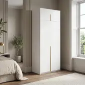 Masseno Drehtürenschrank AMARA 100/250/58cm 2-türig Weiß