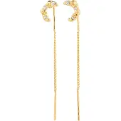 Pilgrim - KORA Moon Chain Earrings - Gold-Plated - 43 mm