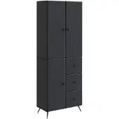 vidaXL Schrankset 2 pcs Schwarz Holzwerkstoff