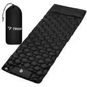 Trizand 27682 Selbstaufblasbare Matratze mit integrierter Pumpe, 190 x 60 cm, schwarz