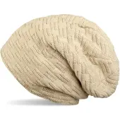 StyleBREAKER Feinstrick Beanie Mütze in Elfenbein | Gr.: onesize