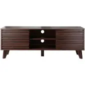 CALICOSY - TV-Möbel mit Fronten in laminiertem Holz-Effekt L135 cm - FRIBOURG