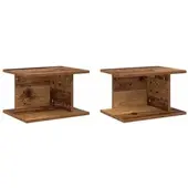 vidaXL Nachttisch 2 stk. Altholz 40 x 30 x 25 cm Holzwerkstoff