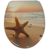 SINOBATH Duroplast WC-Sitz mit Absenk-Automatik Sonnenuntergang-Strand