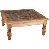 MiaMöbel Couchtisch Mexico Möbel 70x70 cm Landhausstil Massivholz Pinie Honig