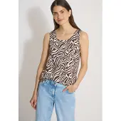 Cecil Shirttop Sommertop, Baumwolle, mit Smokdetail