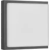 LCD LED Wandleuchte A-310563, Graphit, 13W, 910lm, 3000K, Aluguss, Opalglas, IP44, 250x250x95mm