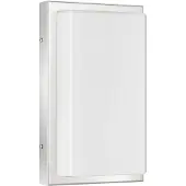 LCD LED Wandleuchte A-269411, Edelstahl, 13W, 910lm, 3000K, Aluguss, Opalglas, IP44, 290x170x90mm
