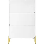 STILVORA Schuhschrank MDF Weiß 73x24x120 cm, 3 Türen, platzsparend