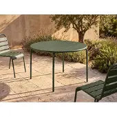 Vente-unique Runder Gartentisch D.130 cm aus Metall – Kaki – MIRMANDE von MYLIA