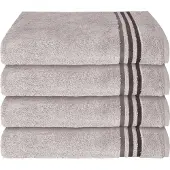 Schiesser Handtuchset Skyline Color | Einfarbig | 4-teilig | 100% Baumwolle | Flauschig & Saugstark | 50x100 cm | Hellgrau