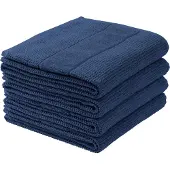 Schiesser Handtuchset Turin | Einfarbig | 4-teilig | 100% Baumwolle | Flauschig & Saugstark | 50x100 cm | Dunkelblau