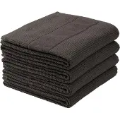 Schiesser Handtuchset Turin | Einfarbig | 4-teilig | 100% Baumwolle | Flauschig & Saugstark | 50x100 cm | Dunkelgrau