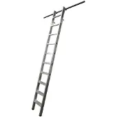 Krause Regalleiter, Aluminium, mit 2 Paar Einhängehaken/Aufbewahrungshaken, 7 Stufen