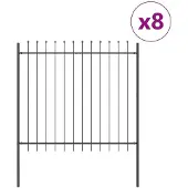 vidaXL Gartenzaun WOERDEN 8 stk. 13,6 x 1,5 m Grau