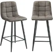 CALICOSY - 2er-Set gepolsterter Hocker aus meliertem Stoff H94 cm - SIA