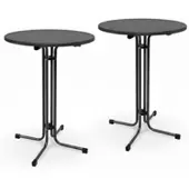 Beautissu Bellini Stehtisch ø60xH110cm Schwarz 2tlg