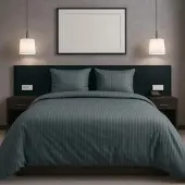 TRAUMSCHLAF Mako-Satin Bettwäsche Stripe 2x Kissenbezug 65x100 cm | anthrazit - grau