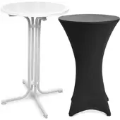 Beautissu STEHTISCH Bellini Ø 80cm Weiß mit Stella Stehtischhusse Ø 80cm Schwarz