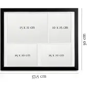 Bomoe Galeria Bilderrahmen 4 Bilder 15x21cm + 10x15cm Schwarz 2tlg