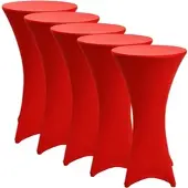Beautissu STEHTISCHHUSSE Stella Ø 80cm Rot (5tlg)