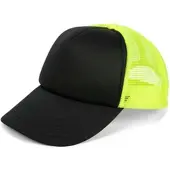 StyleBREAKER Mesh Cap in Schwarz-Neongelb | Gr.: onesize
